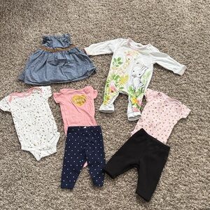 Baby Clothing Set with Polka Dots and Animal Prints